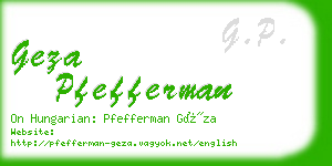 geza pfefferman business card